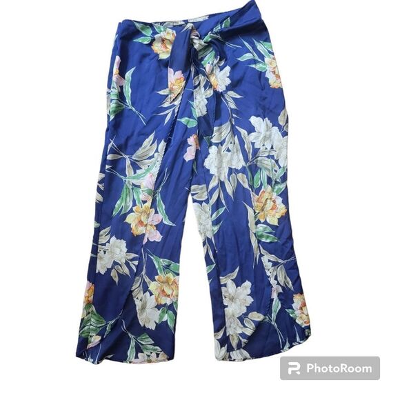Zara Colorful Floral Print Wrap Style Pants. Size S. - Picture 1 of 3